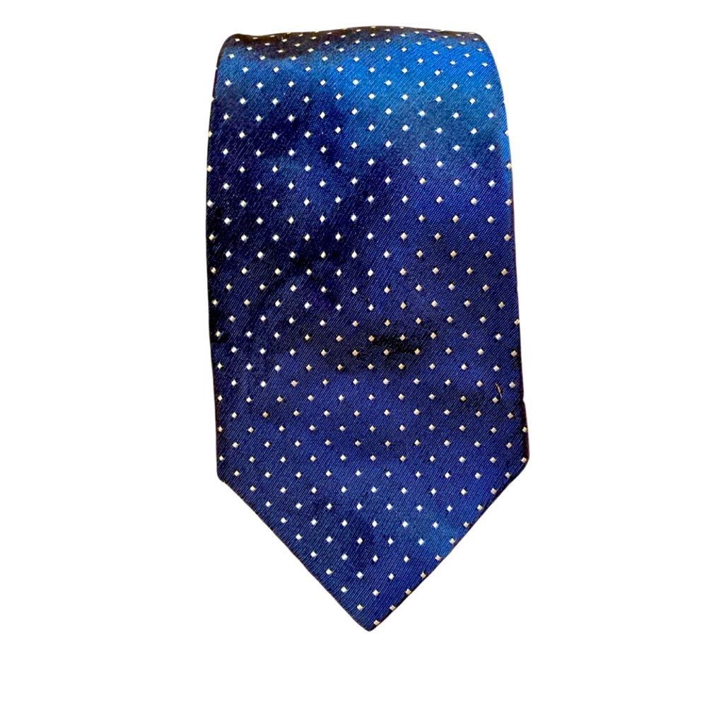 Men's Navy Blue Silk Polka Dot Tie